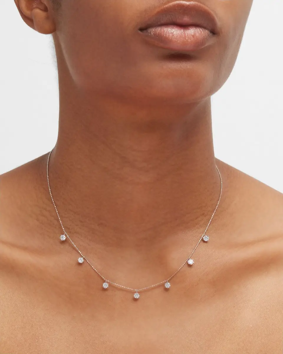 Graziela Gems 18K Medium Gold Floating Diamond Necklace | Image 1 Graziela Gems 18K Medium Gold Floating Diamond Necklace | Image 1