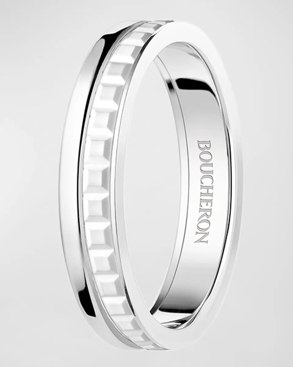 Boucheron Quatre 18K White Gold Double White Edition Band Ring | Thumbnail 3 Boucheron Quatre 18K White Gold Double White Edition Band Ring | Thumbnail 3