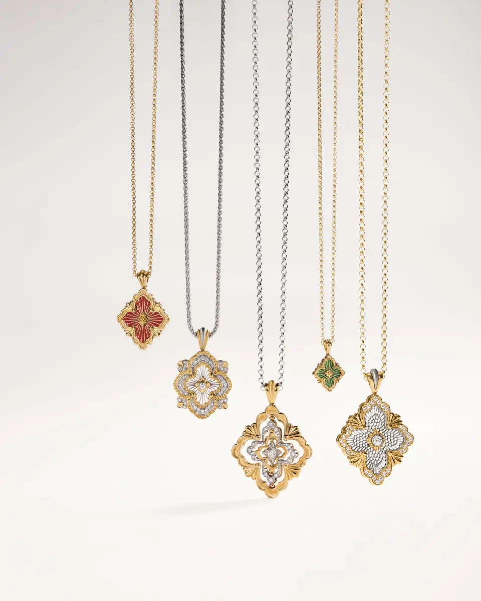 Buccellati Two-Tone 18K Gold Opera Tulle Diamond Pendant Necklace | Thumbnail 3 Buccellati Two-Tone 18K Gold Opera Tulle Diamond Pendant Necklace | Thumbnail 3