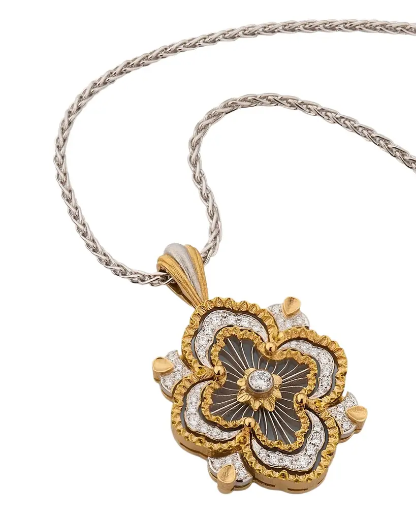 Buccellati Two-Tone 18K Gold Opera Tulle Diamond Pendant Necklace | Image 1 Buccellati Two-Tone 18K Gold Opera Tulle Diamond Pendant Necklace | Image 1