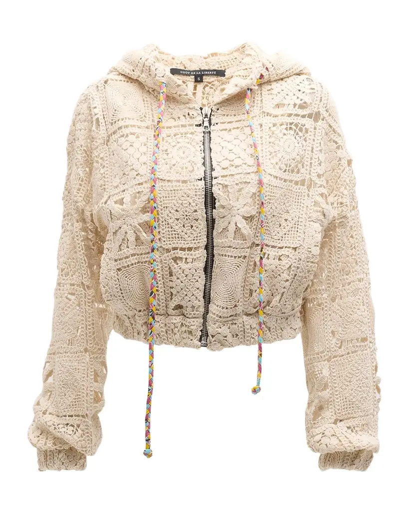 Coût De La Liberté Gina Cropped Zip Hoodie | Image 1 Coût De La Liberté Gina Cropped Zip Hoodie | Image 1