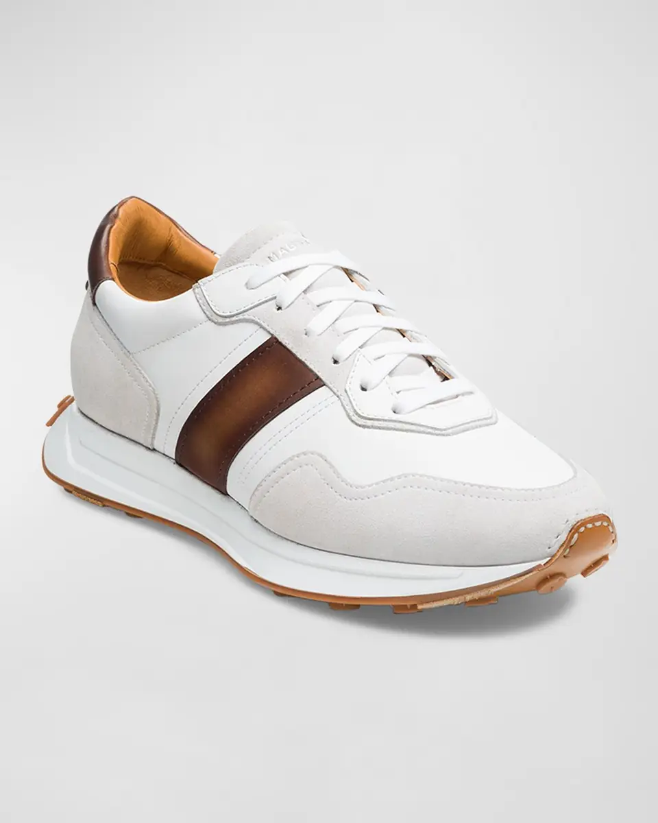 Magnanni Men's Romero II Leather and Suede Low-Top Sneakers | Thumbnail 3