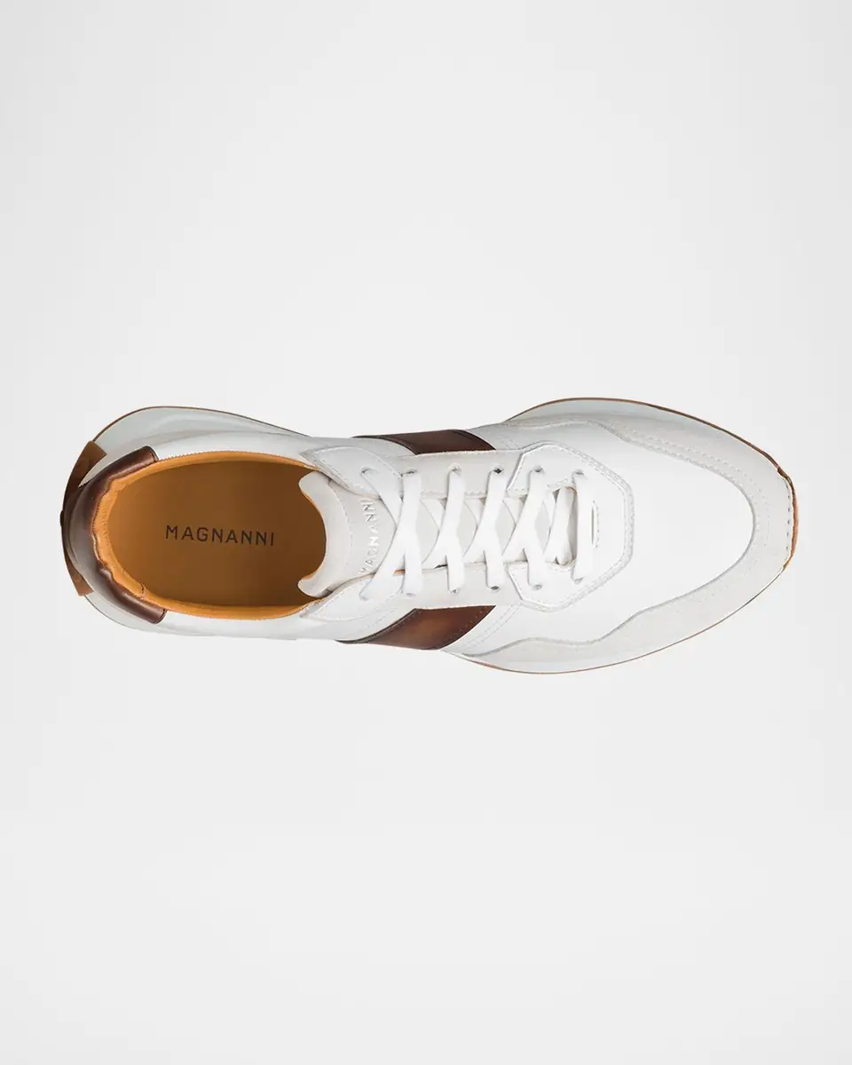 Magnanni Men's Romero II Leather and Suede Low-Top Sneakers | Thumbnail 4