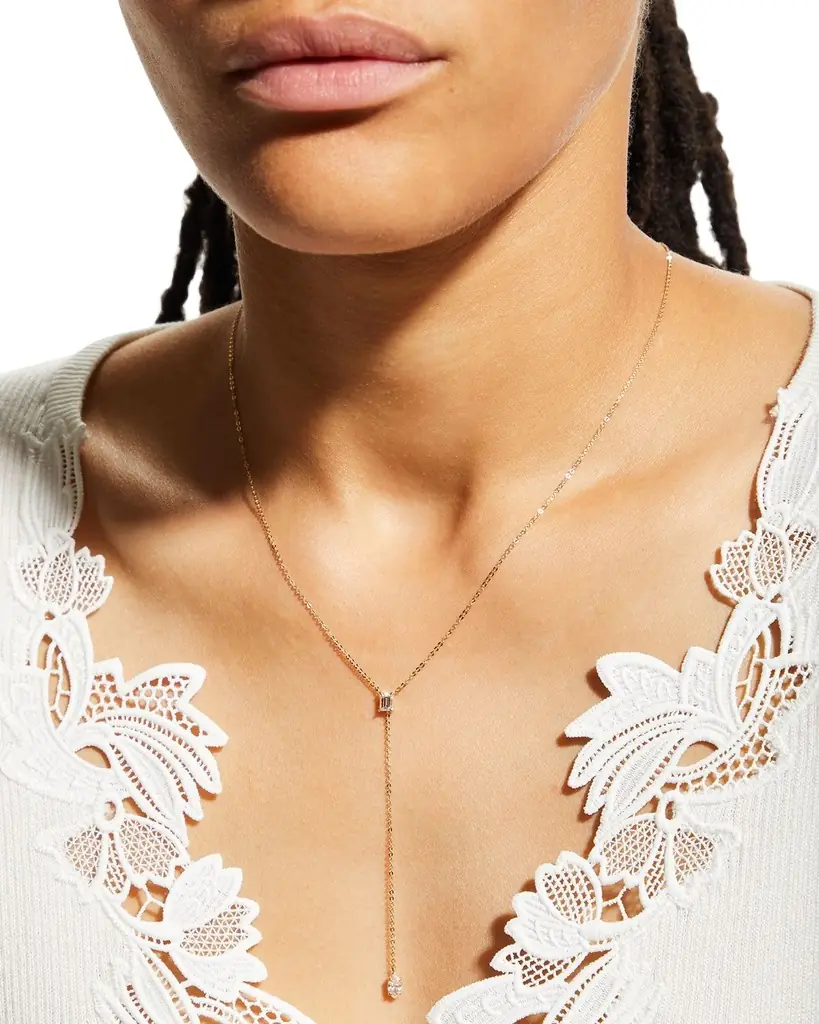 18k Heart and Marquis Lariat