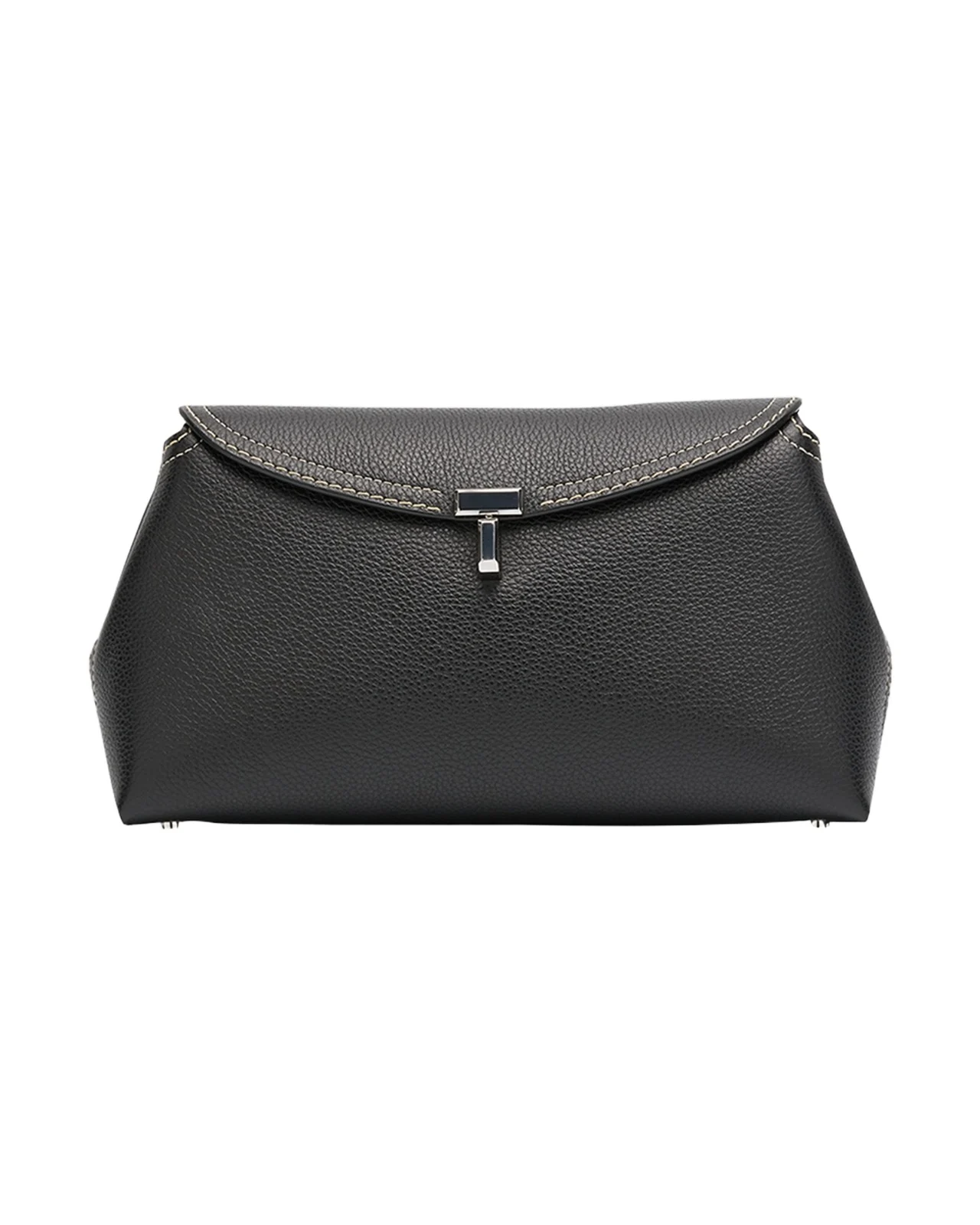 T-Lock Clutch Bag in Pebble Grain Leather T-Lock Clutch Bag in Pebble Grain Leather