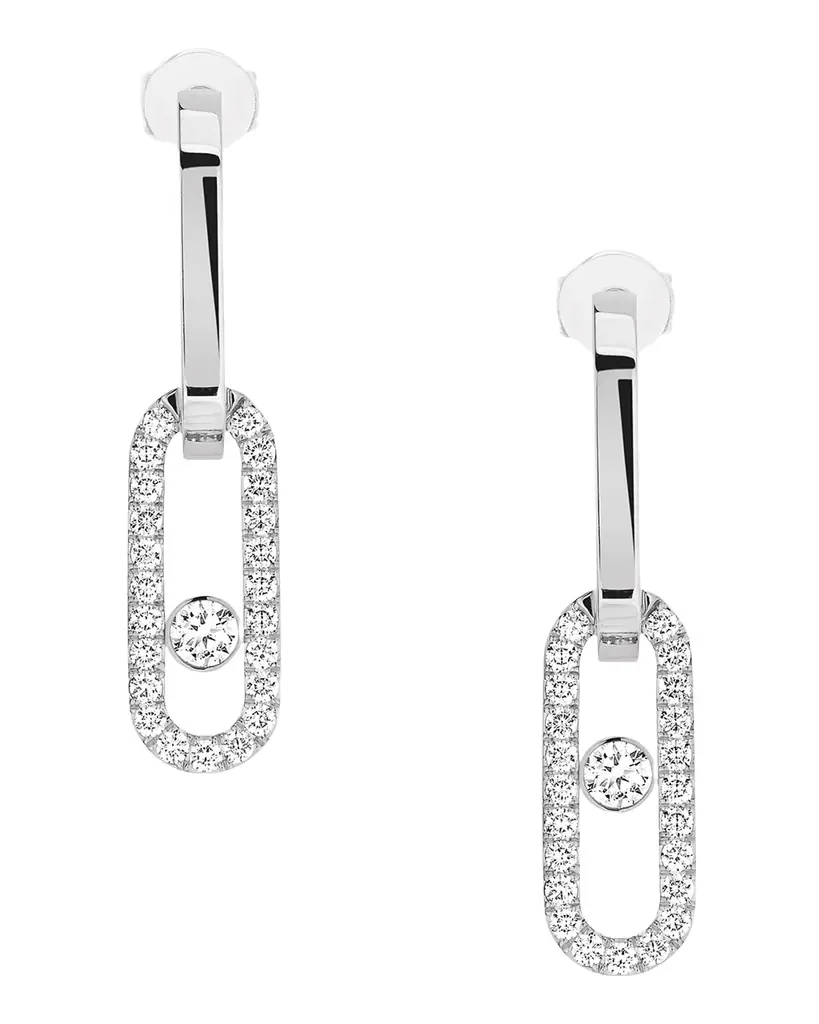 Messika MOVE LINK 18K WHITE GOLD DIAMOND PENDANT EARRINGS | Image 1 Messika MOVE LINK 18K WHITE GOLD DIAMOND PENDANT EARRINGS | Image 1