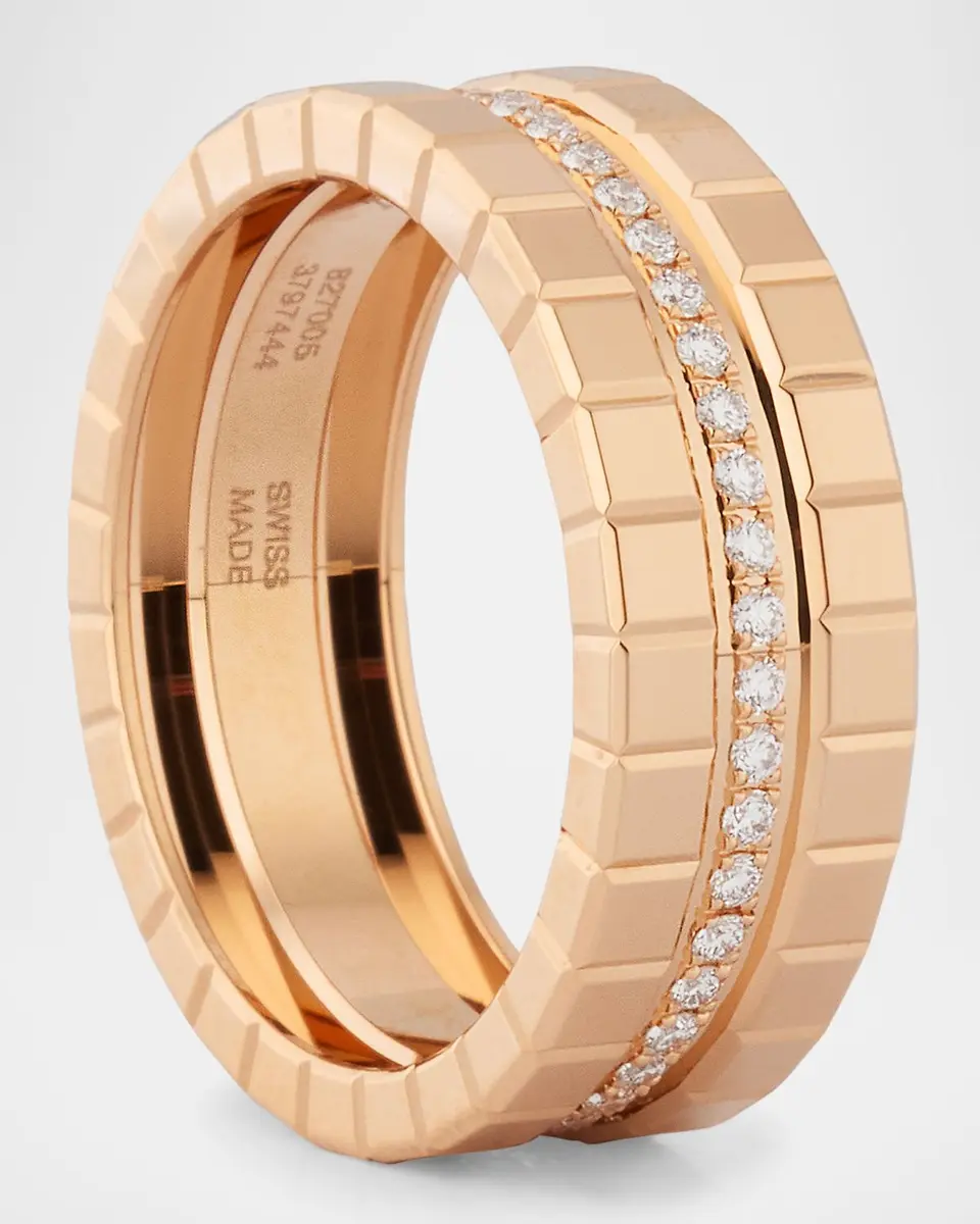 Chopard Ice Cube 18K Rose Gold 3-Row Diamond Ring, Size 54 | Thumbnail 3 Chopard Ice Cube 18K Rose Gold 3-Row Diamond Ring, Size 54 | Thumbnail 3
