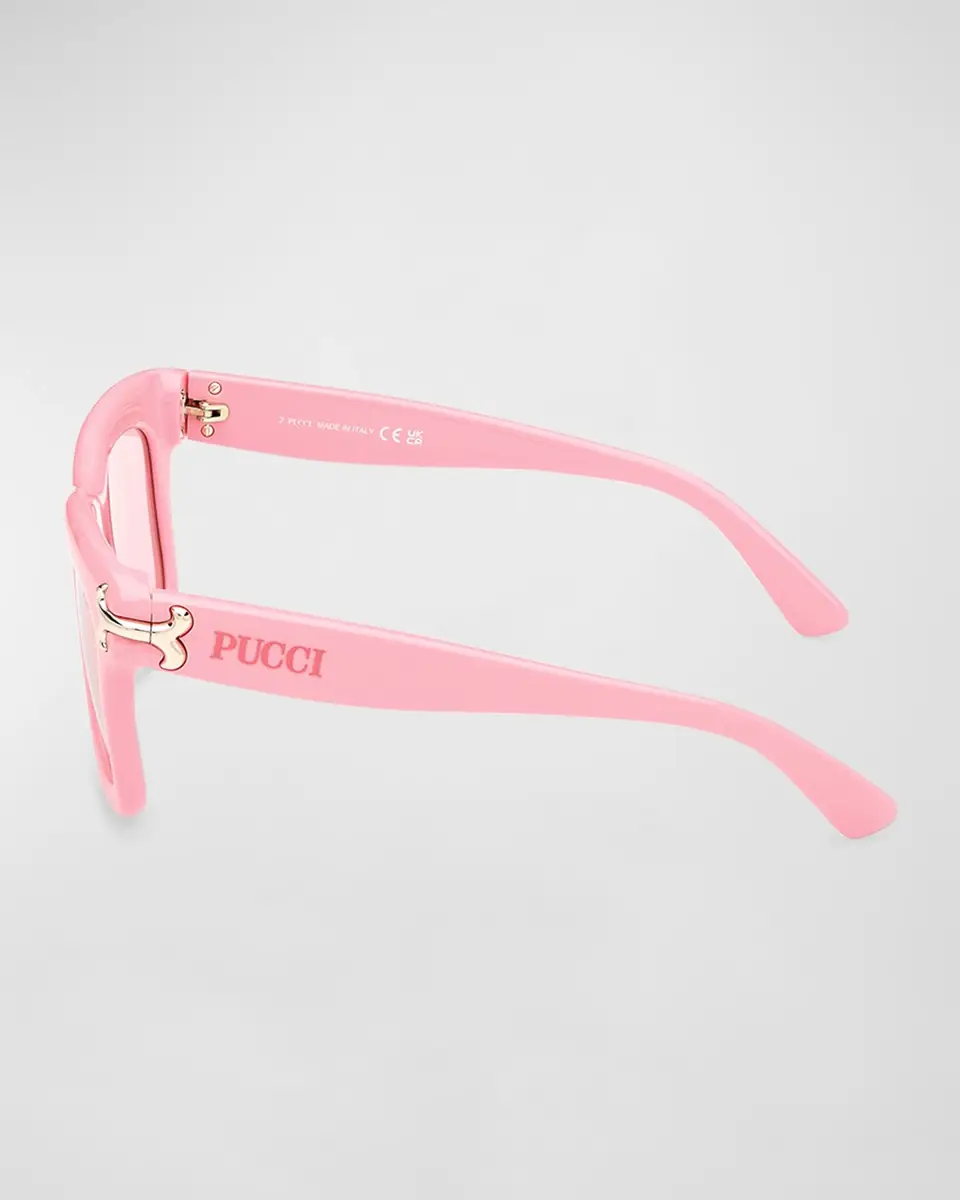 Pucci Logo Acetate Square Sunglasses | Thumbnail 3 Pucci Logo Acetate Square Sunglasses | Thumbnail 3