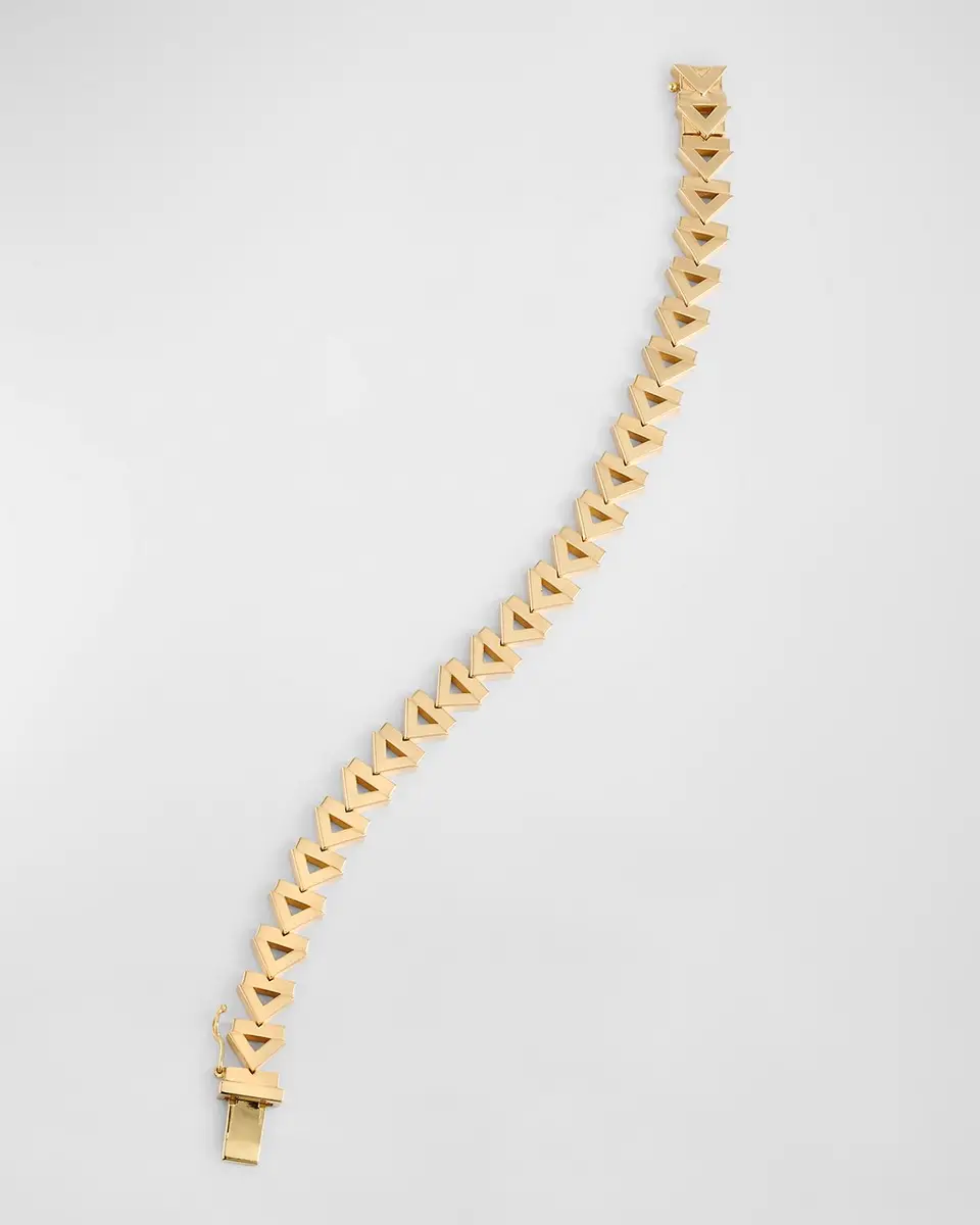 AZLEE 18K Gold Deco Chevron Bracelet | Thumbnail 2