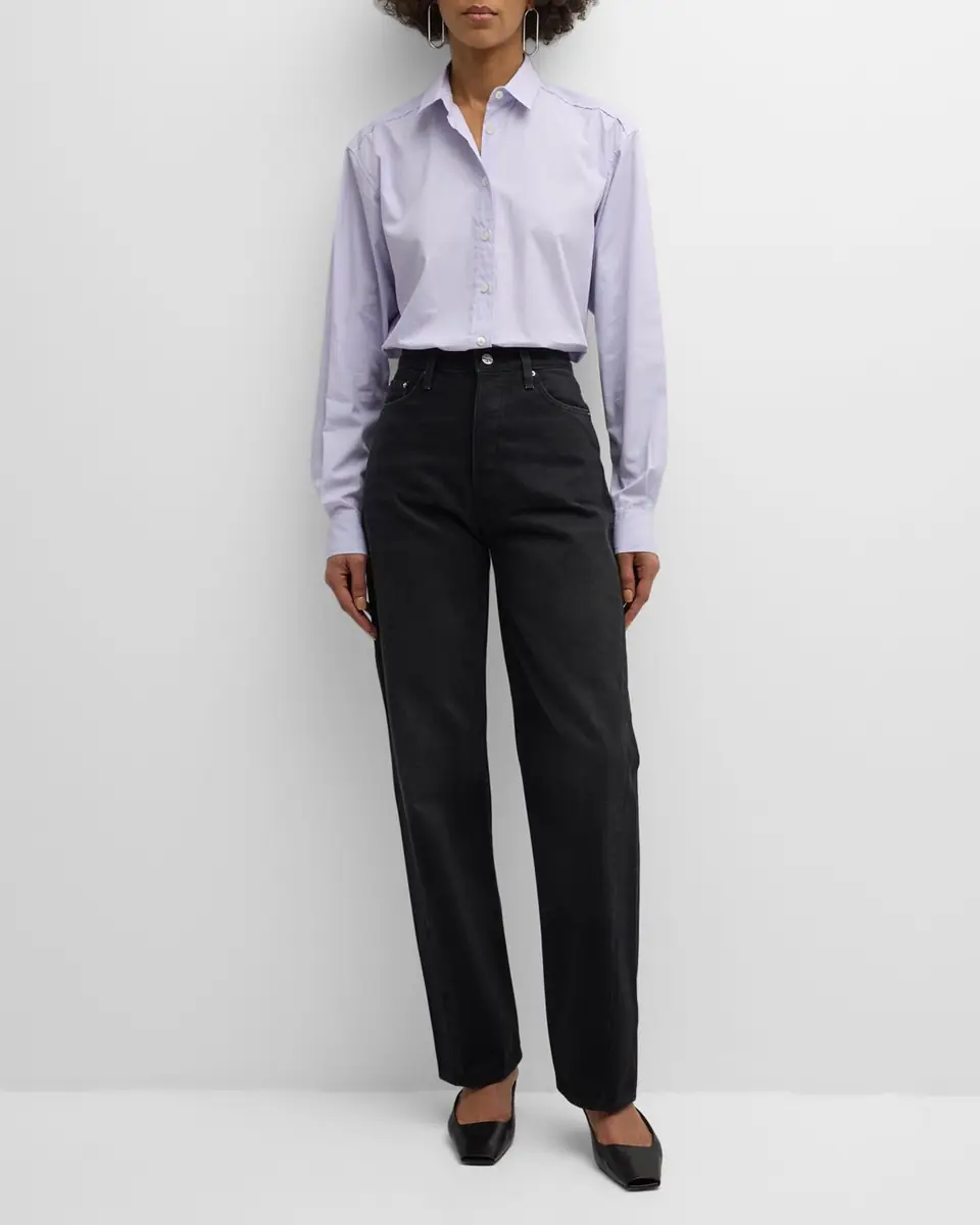 TOTEME Mid-Rise Twisted Seam Straight-Leg Jeans | Thumbnail 3
