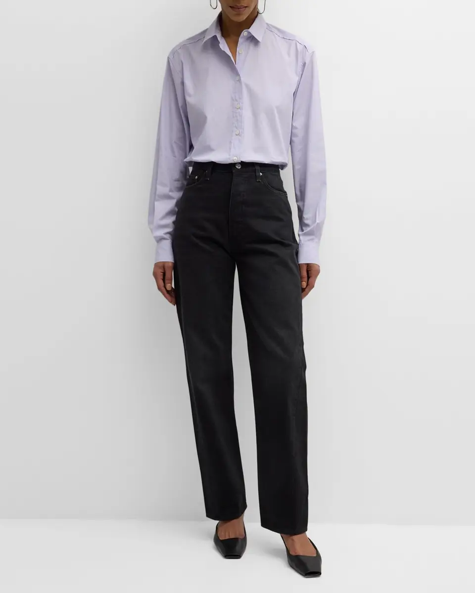 TOTEME Mid-Rise Twisted Seam Straight-Leg Jeans | Thumbnail 7