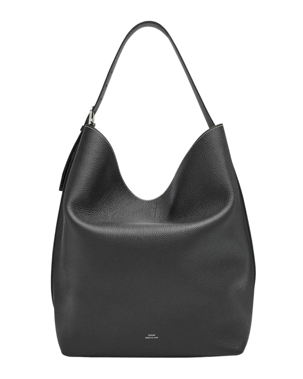 Belted Leather Tote Bag