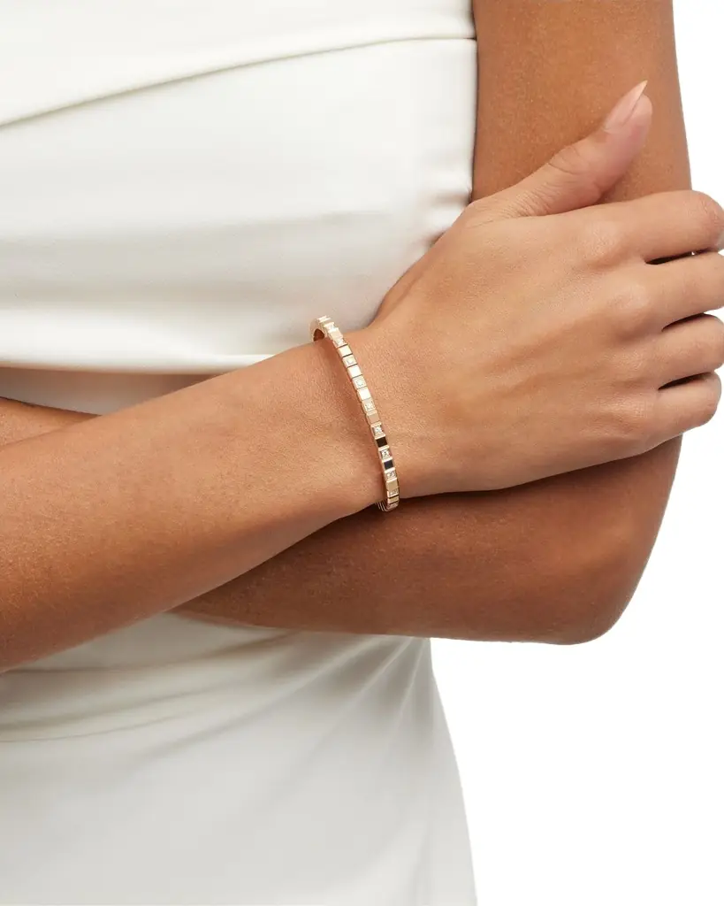Chopard Ice Cube 18K Rose Gold Alternating Diamond Bracelet, Size Medium | Image 1 Chopard Ice Cube 18K Rose Gold Alternating Diamond Bracelet, Size Medium | Image 1