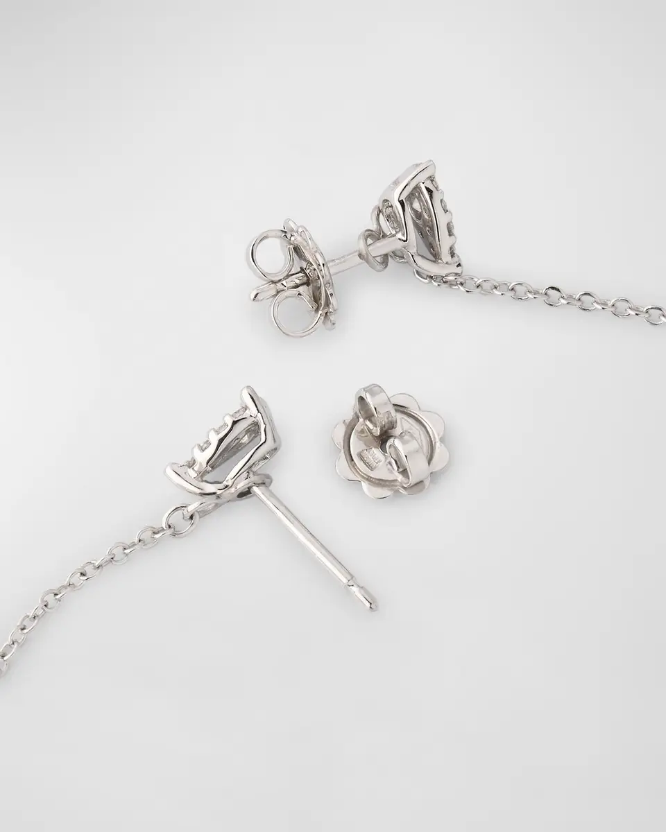 Utopia 18K White Gold Diamond Pendant Earrings with Freshwater Pearls | Thumbnail 3 Utopia 18K White Gold Diamond Pendant Earrings with Freshwater Pearls | Thumbnail 3