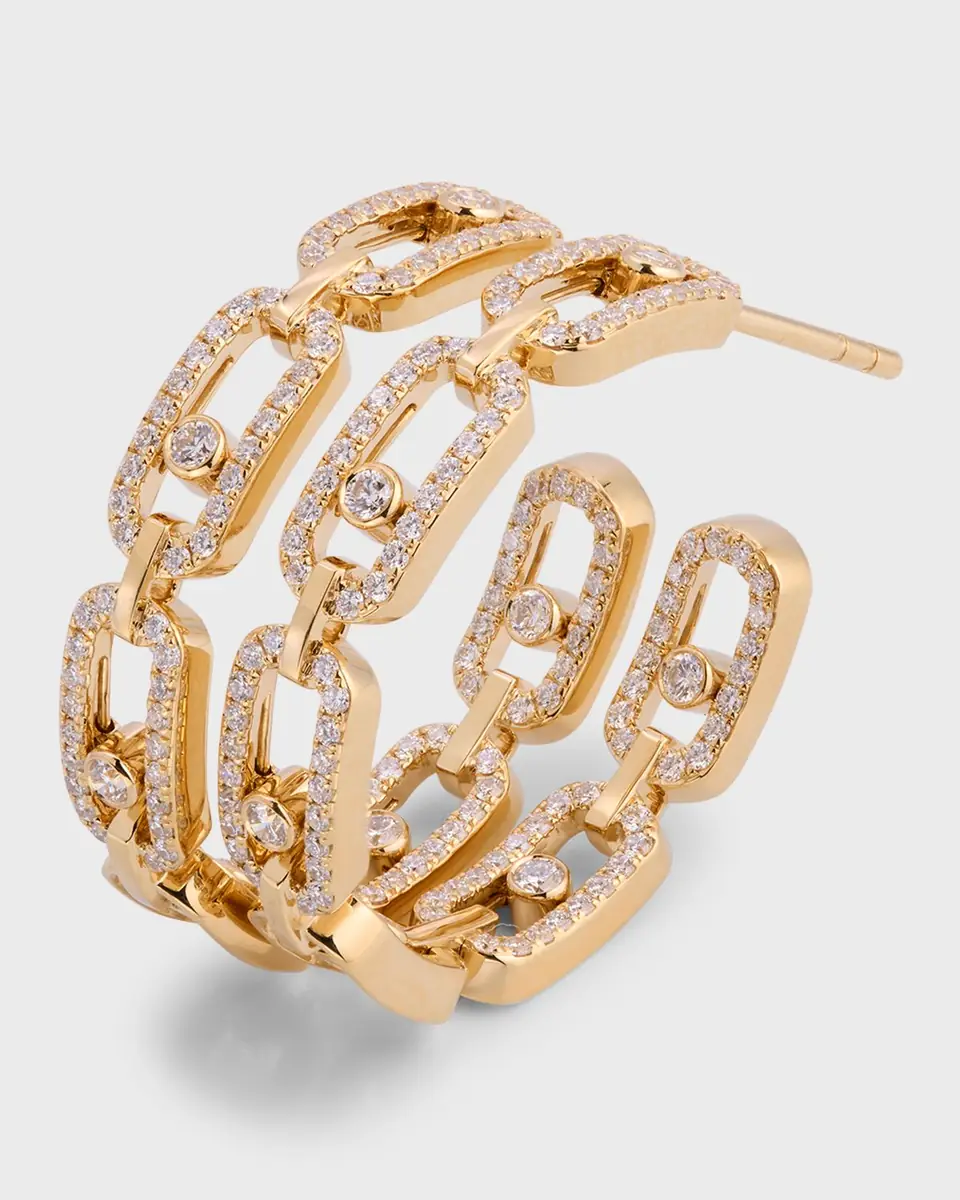 Messika MOVE LINK 18K YELLOW GOLD DIAMOND HOOP EARRINGS | Thumbnail 2 Messika MOVE LINK 18K YELLOW GOLD DIAMOND HOOP EARRINGS | Thumbnail 2