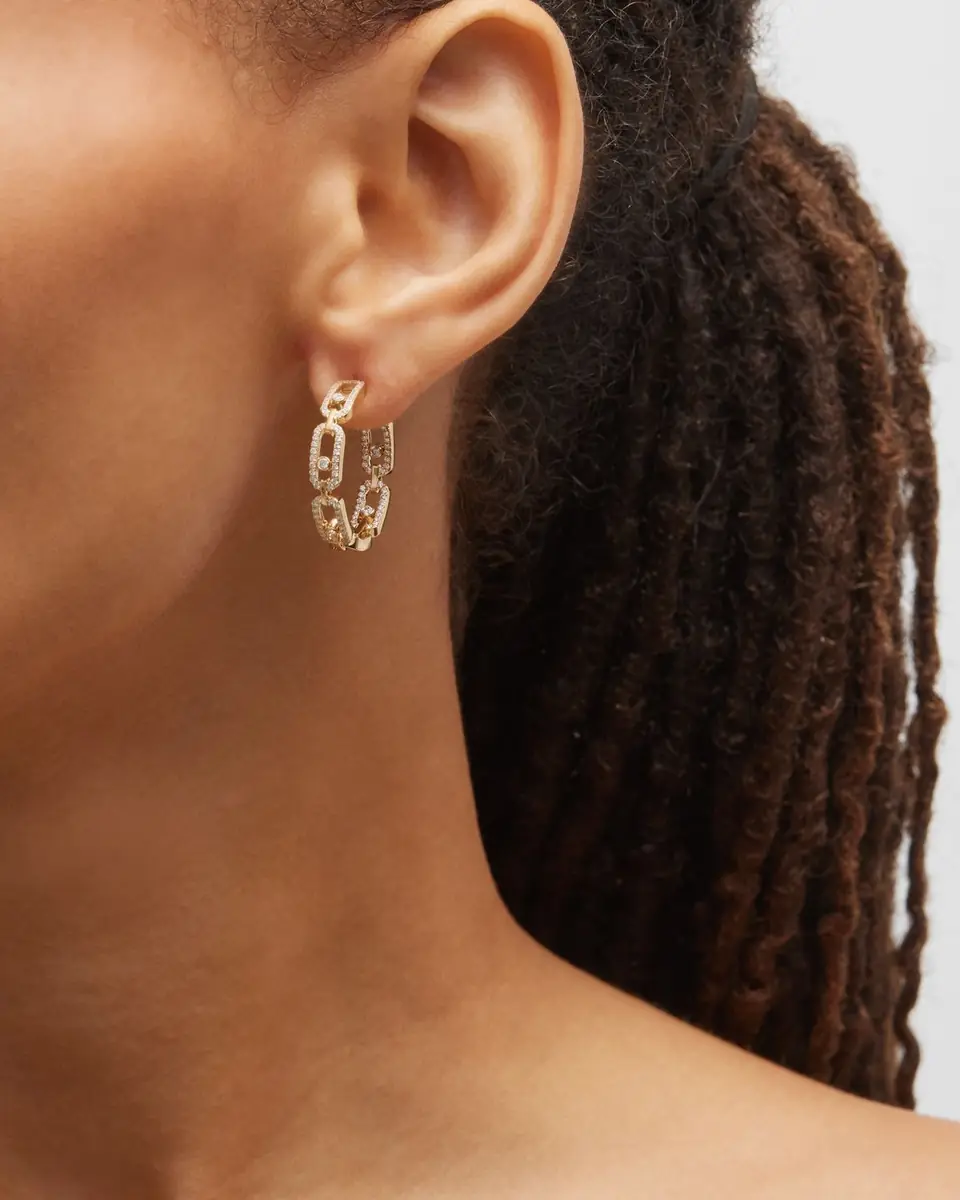Messika MOVE LINK 18K YELLOW GOLD DIAMOND HOOP EARRINGS | Thumbnail 4 Messika MOVE LINK 18K YELLOW GOLD DIAMOND HOOP EARRINGS | Thumbnail 4