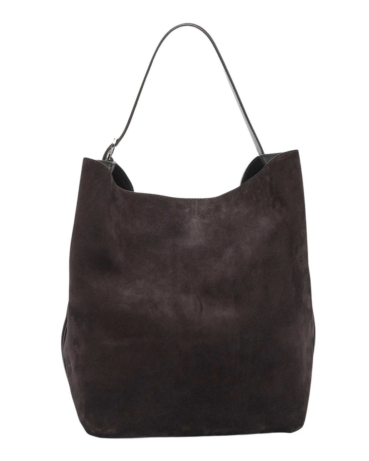 Belted Tote Bag in Suede