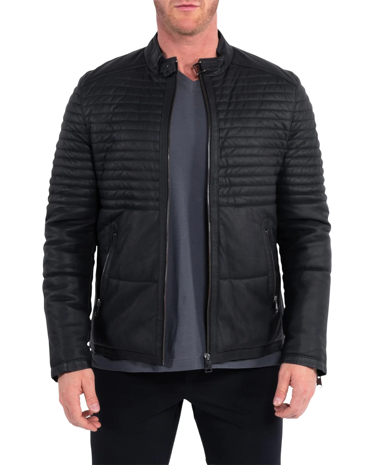 Men's Matte Leather Moto Jacket Men's Matte Leather Moto Jacket