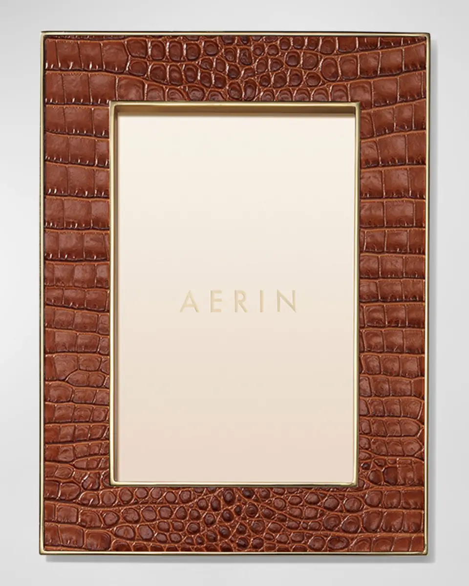 AERIN Classic Croc Leather Frame | Thumbnail 2 AERIN Classic Croc Leather Frame | Thumbnail 2