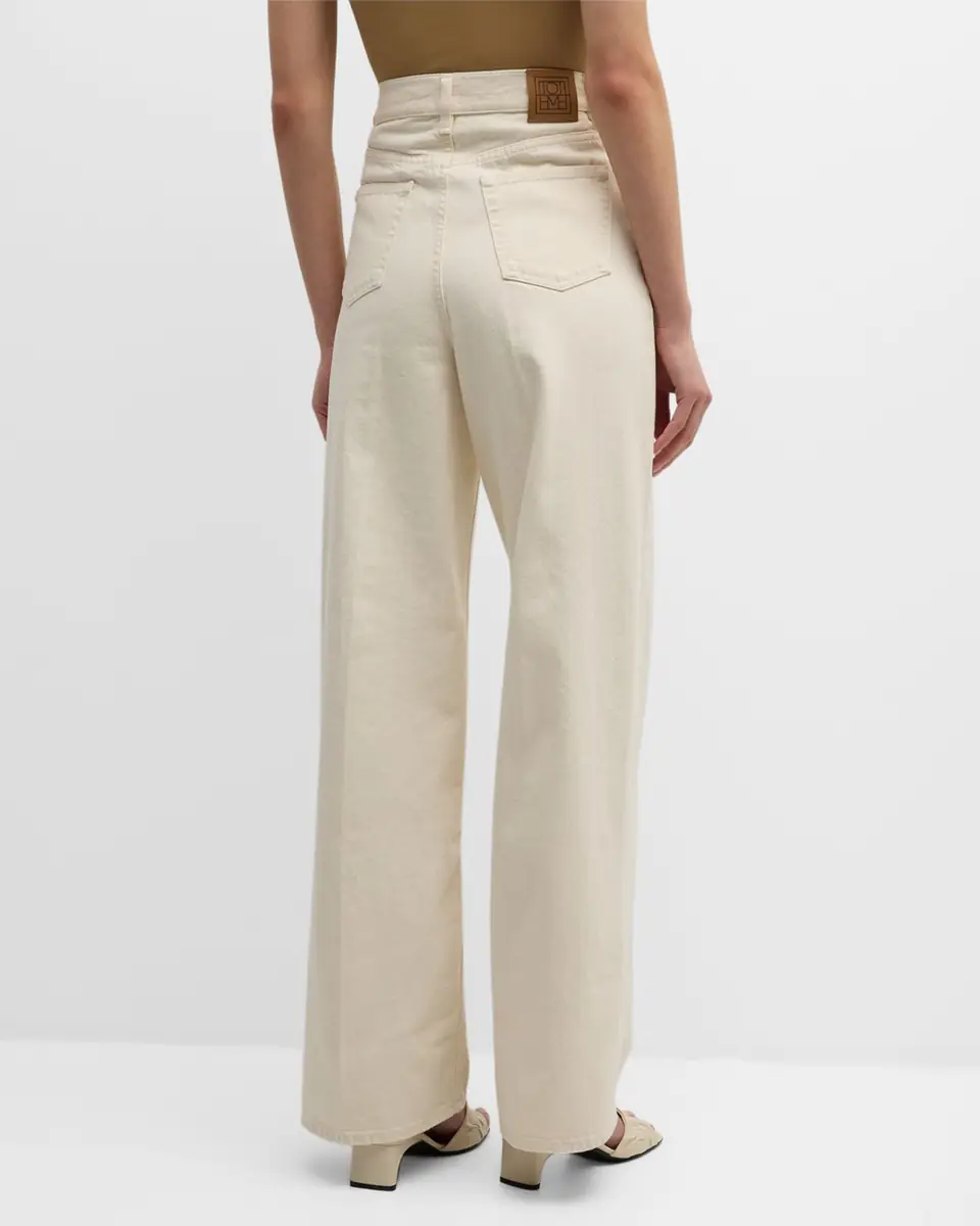 Toteme High-Rise Straight-Leg Press-Creased Denim Jeans | Thumbnail 8