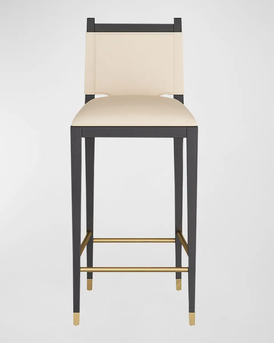 Arteriors Burdock Leather Bar Stool | Thumbnail 2 Arteriors Burdock Leather Bar Stool | Thumbnail 2