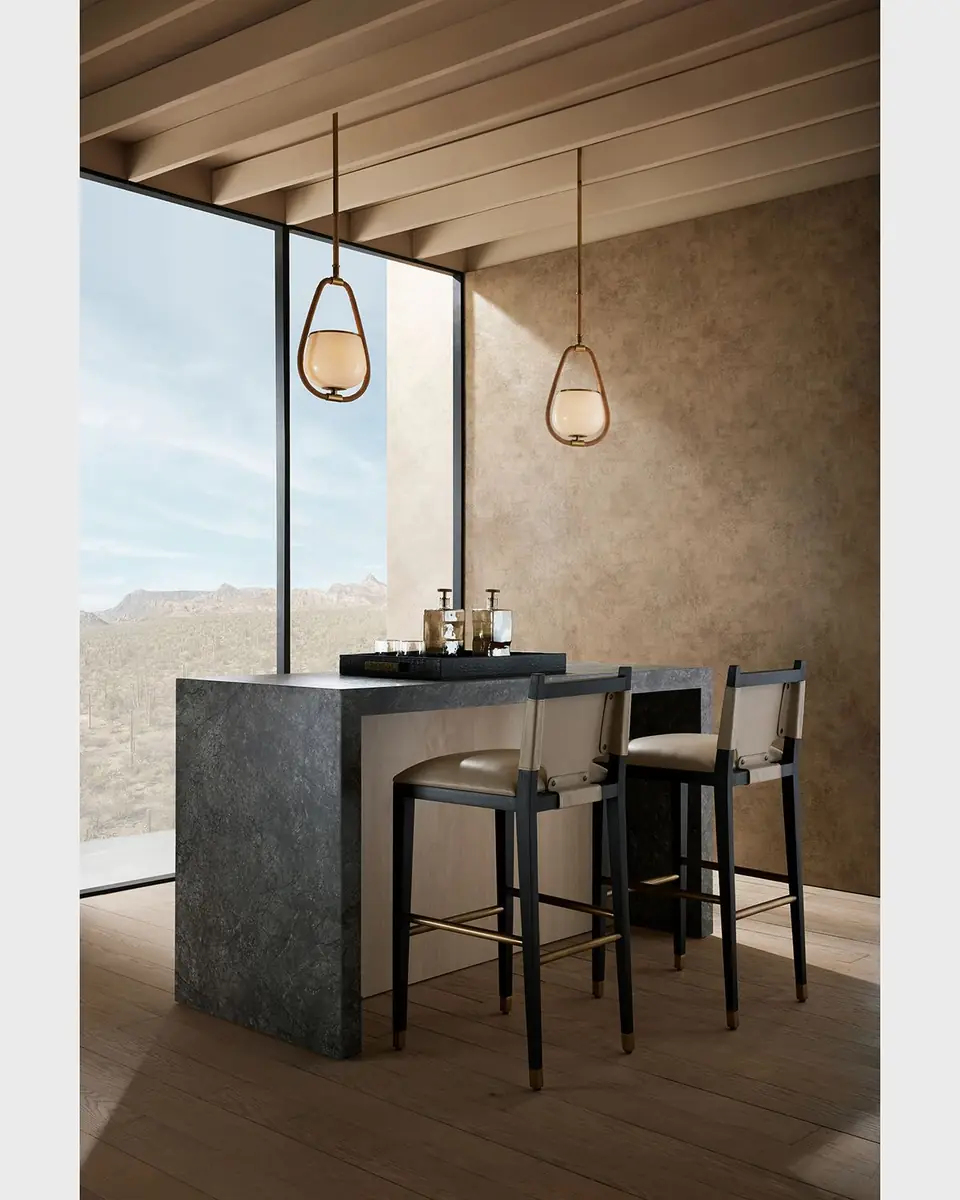 Arteriors Burdock Leather Counter Stool | Thumbnail 6 Arteriors Burdock Leather Counter Stool | Thumbnail 6