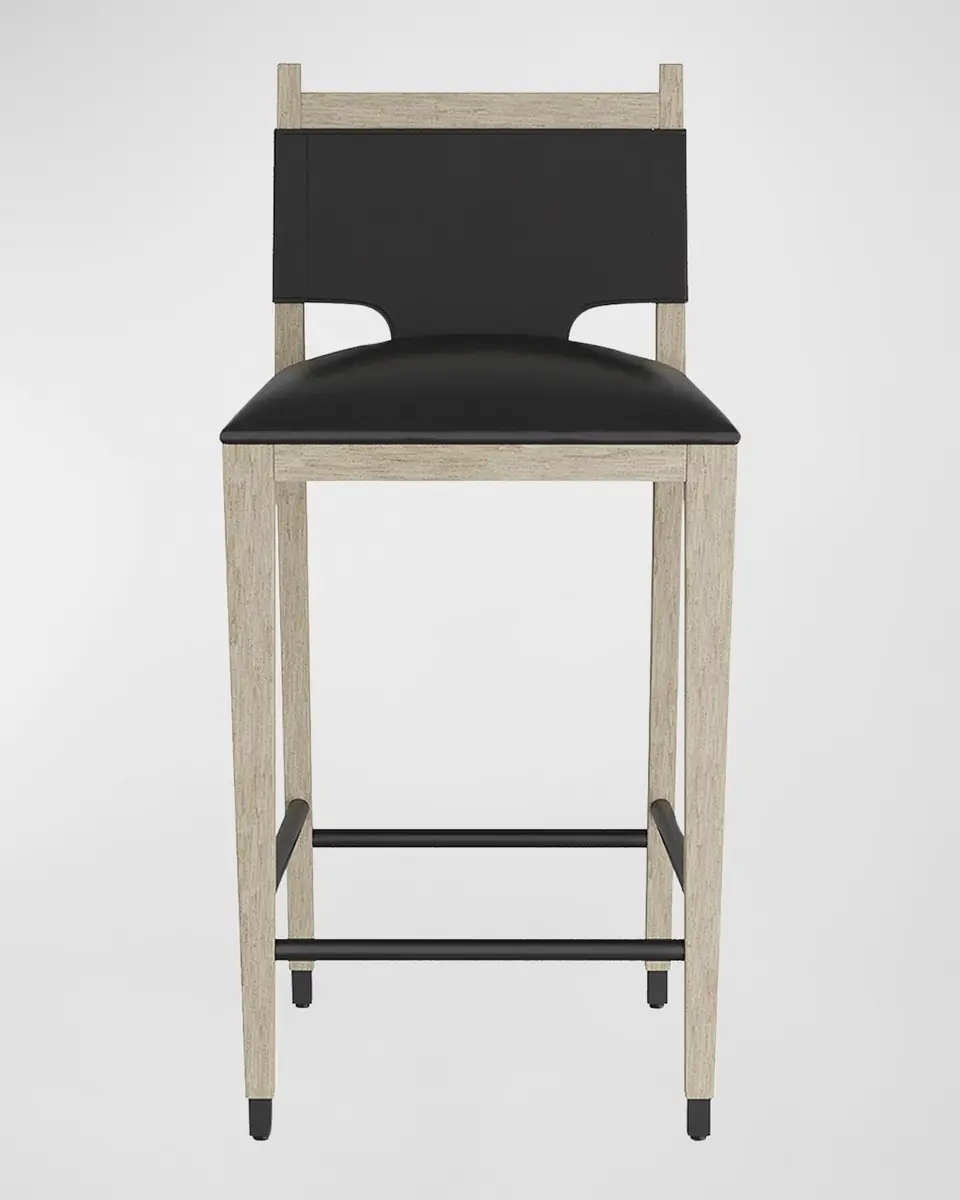 Arteriors Burdock Leather Bar Stool | Thumbnail 2 Arteriors Burdock Leather Bar Stool | Thumbnail 2