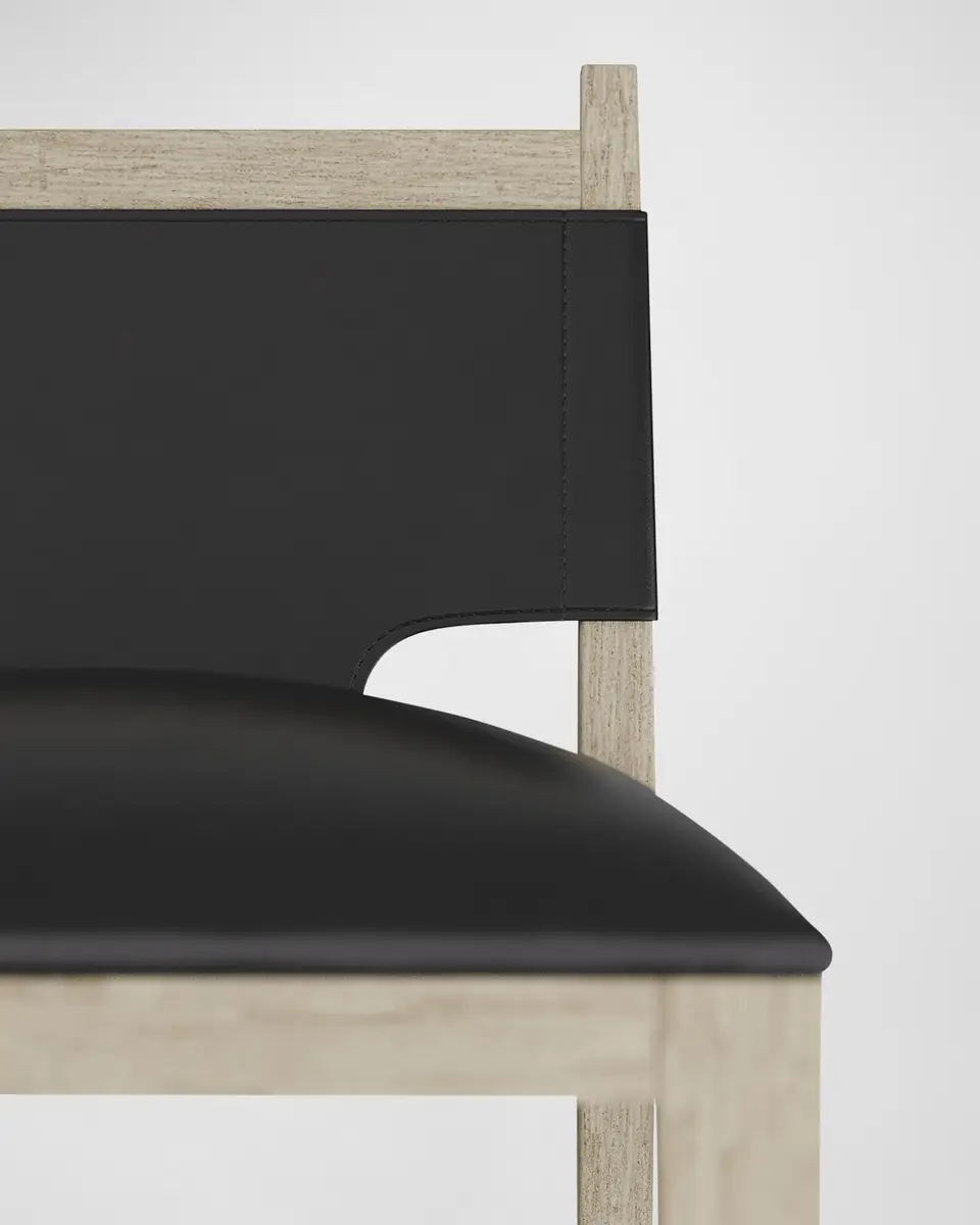 Arteriors Burdock Leather Bar Stool | Thumbnail 3 Arteriors Burdock Leather Bar Stool | Thumbnail 3
