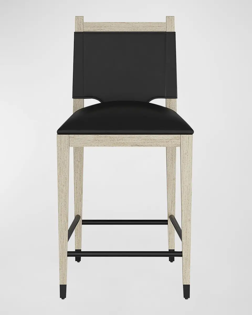 Arteriors Burdock Leather Counter Stool | Thumbnail 2 Arteriors Burdock Leather Counter Stool | Thumbnail 2