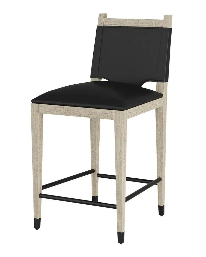 Arteriors Burdock Leather Counter Stool