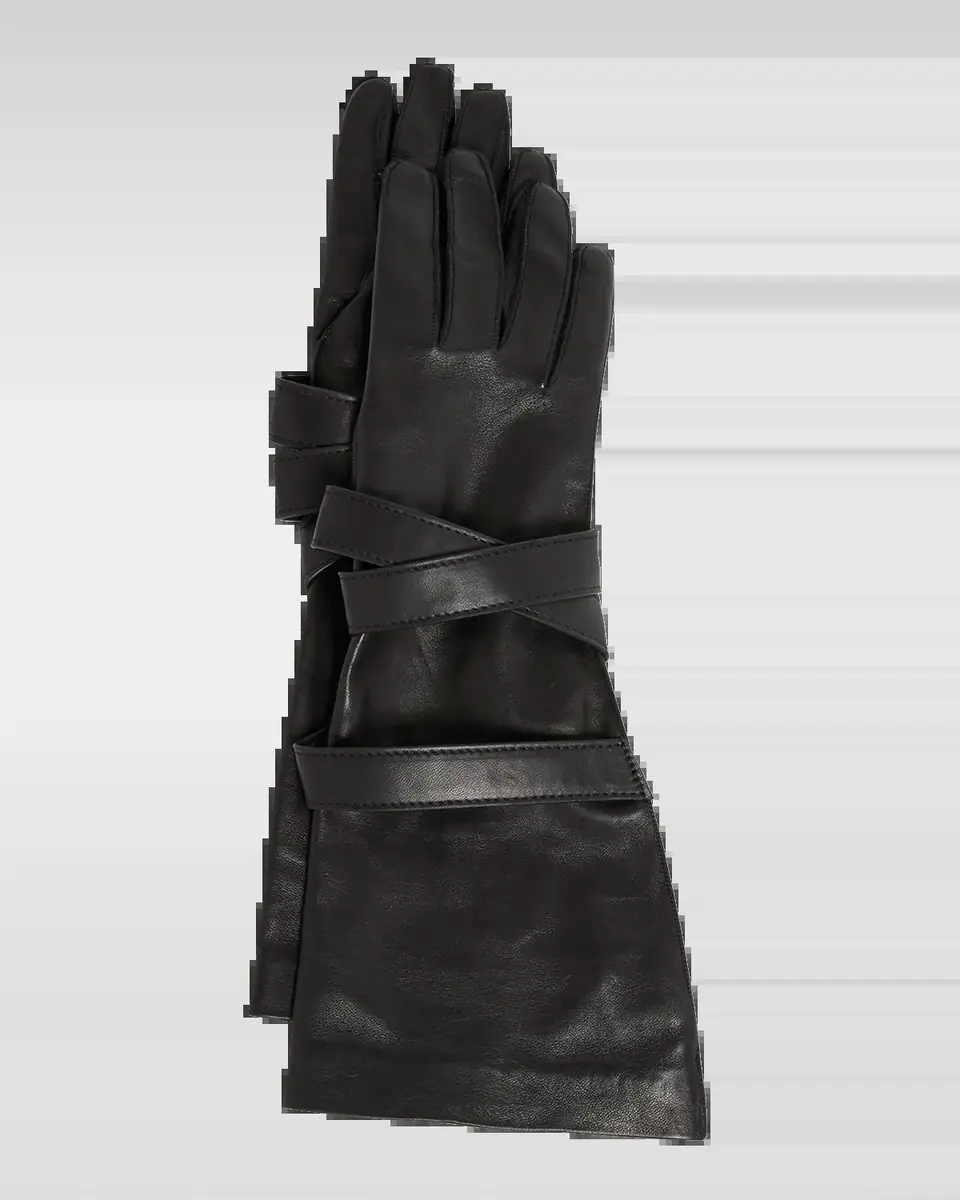 Saint Laurent Aviator Strappy Leather Gloves | Thumbnail 2 Saint Laurent Aviator Strappy Leather Gloves | Thumbnail 2
