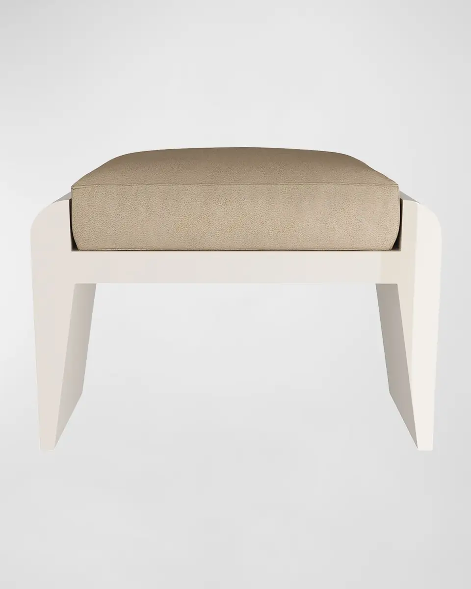 Arteriors Alanna Faux Leather Ottoman | Thumbnail 2 Arteriors Alanna Faux Leather Ottoman | Thumbnail 2