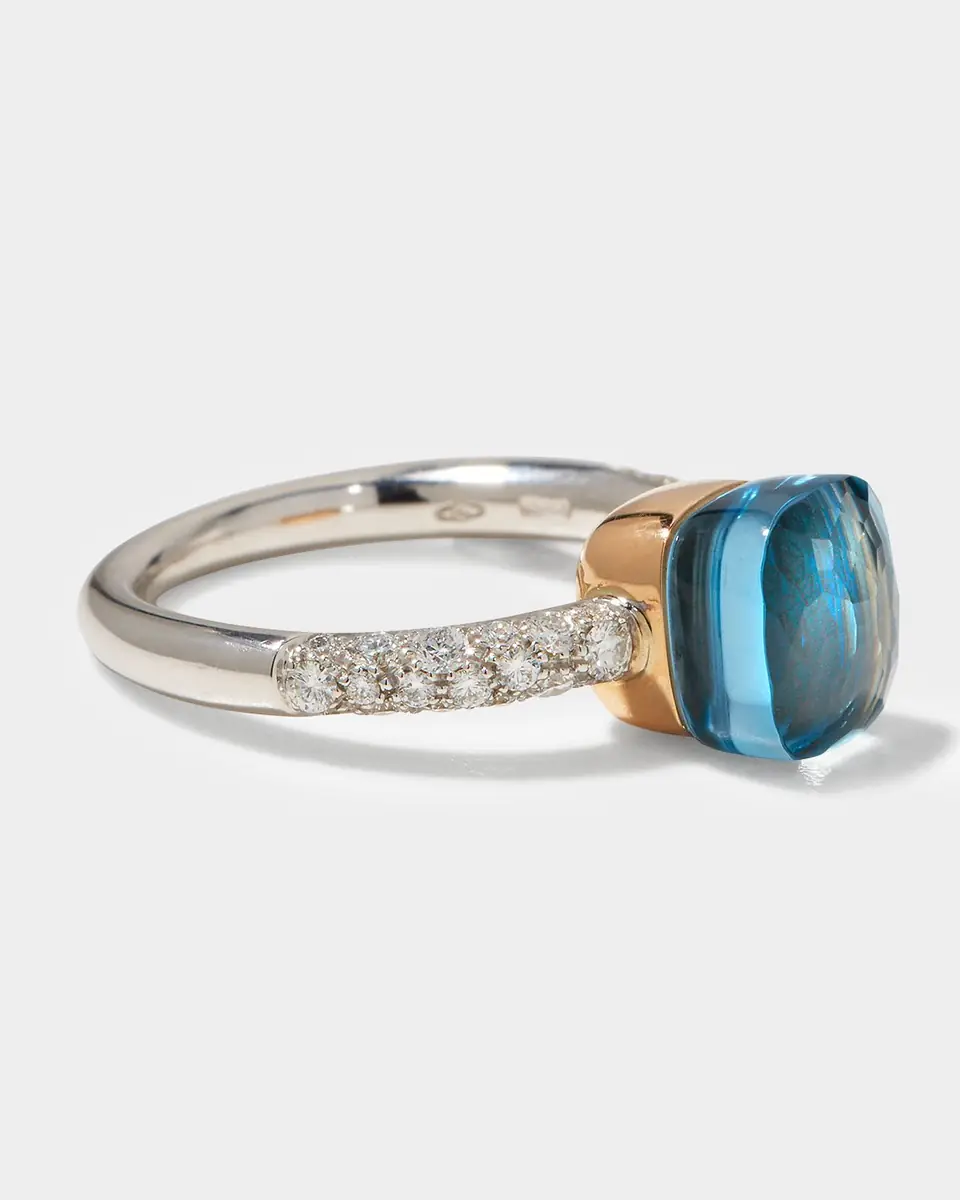 Pomellato Nudo 18K Gold Ring White Topaz & Diamonds, EU 52 / US 6 | Thumbnail 3