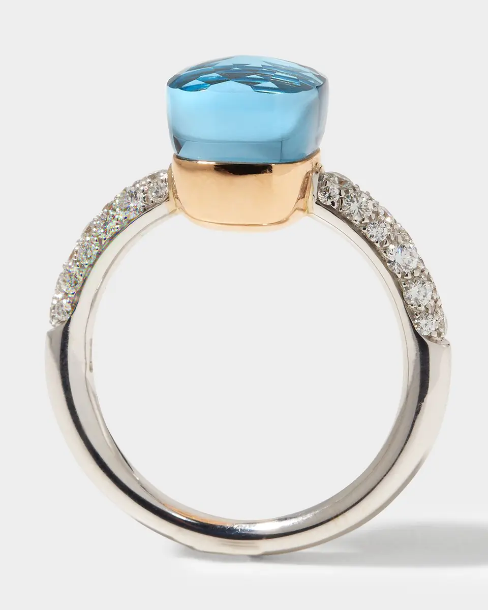Pomellato Nudo 18K Gold Ring White Topaz & Diamonds, EU 52 / US 6 | Thumbnail 4