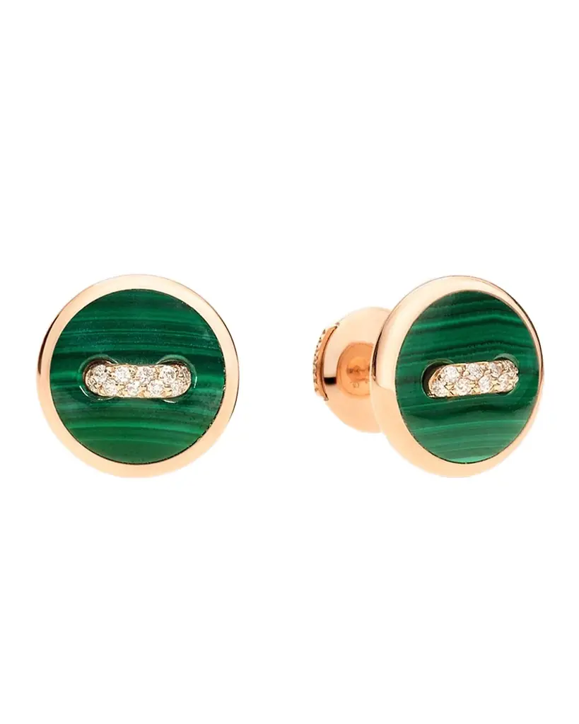 Pomellato 18K Rose Gold Dot Malachite Earrings | Image 1 Pomellato 18K Rose Gold Dot Malachite Earrings | Image 1