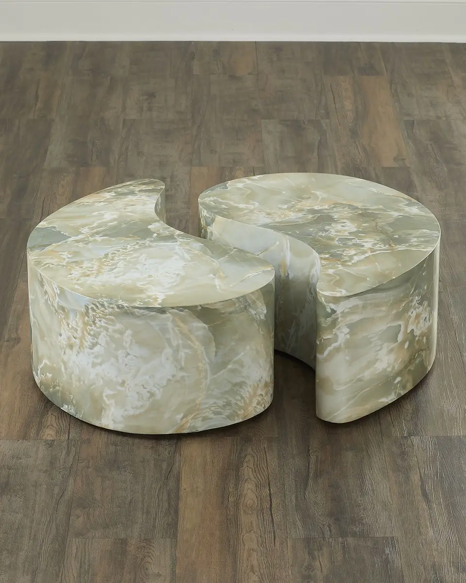 Arteriors Adeline Faux Marble Coffee Tables, Set of 2 | Thumbnail 2 Arteriors Adeline Faux Marble Coffee Tables, Set of 2 | Thumbnail 2