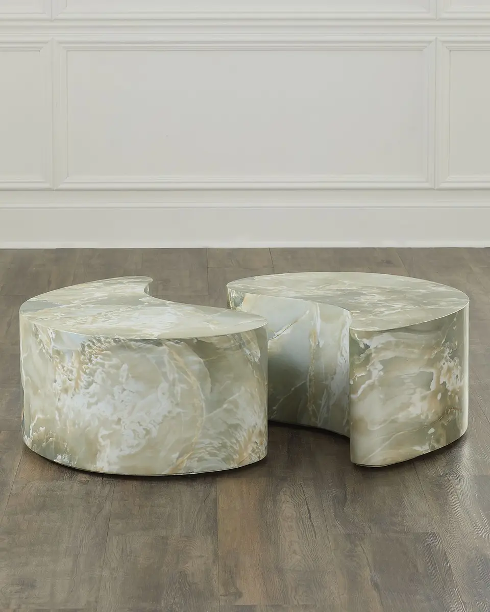 Arteriors Adeline Faux Marble Coffee Tables, Set of 2 | Thumbnail 3 Arteriors Adeline Faux Marble Coffee Tables, Set of 2 | Thumbnail 3