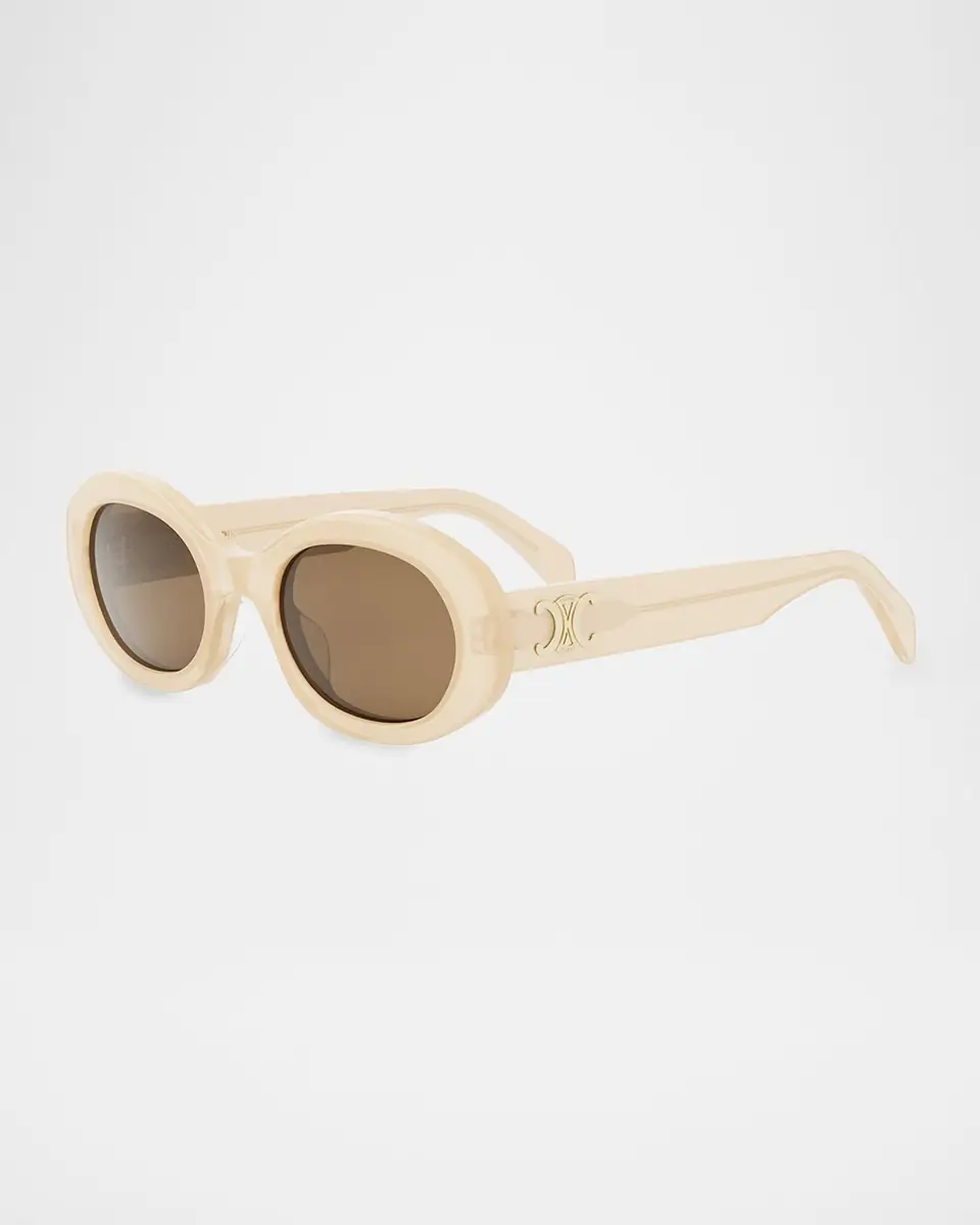 Celine Men's Triomphe Acetate Oval Sunglasses | Thumbnail 2 Celine Men's Triomphe Acetate Oval Sunglasses | Thumbnail 2
