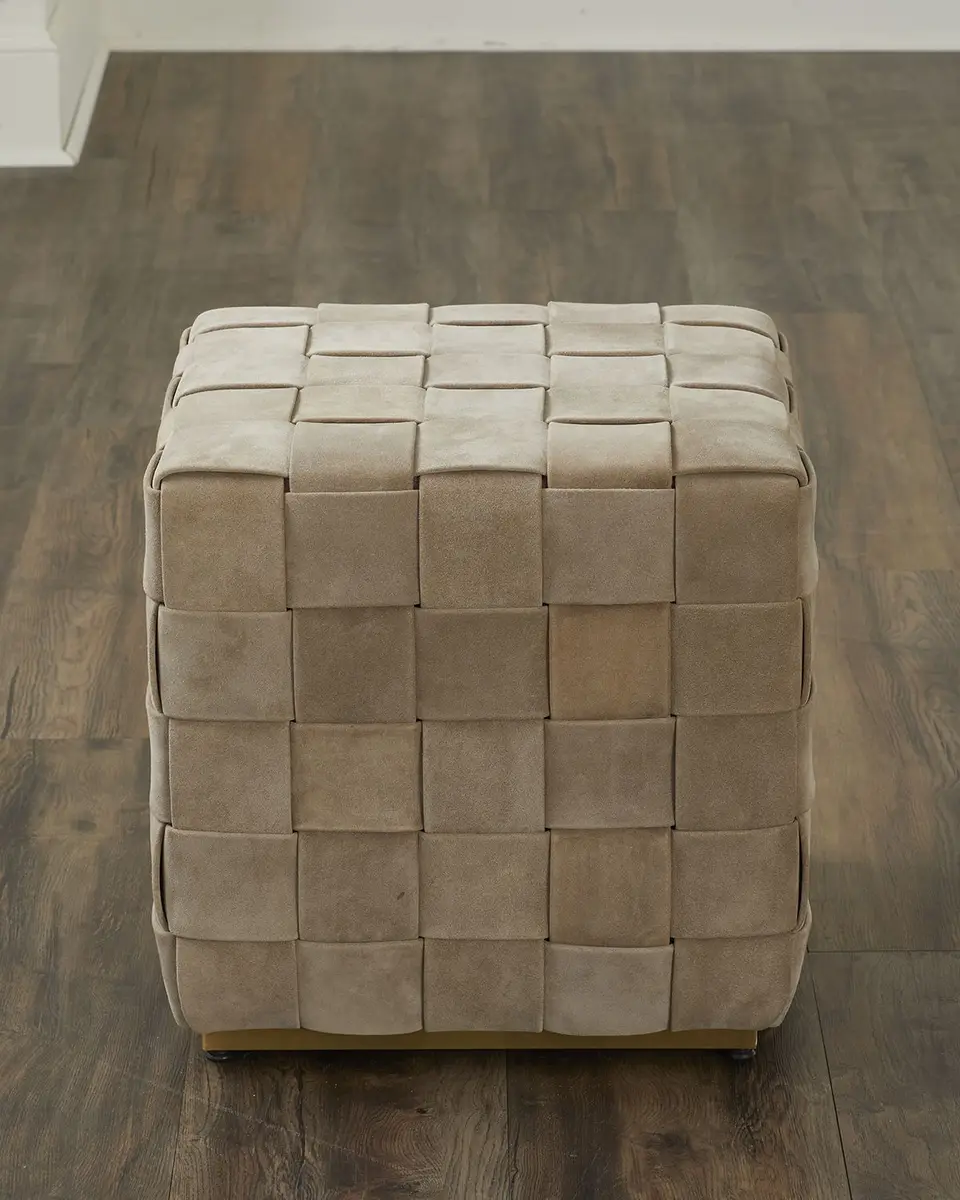 Arteriors Lakewood Suede Ottoman | Thumbnail 2 Arteriors Lakewood Suede Ottoman | Thumbnail 2