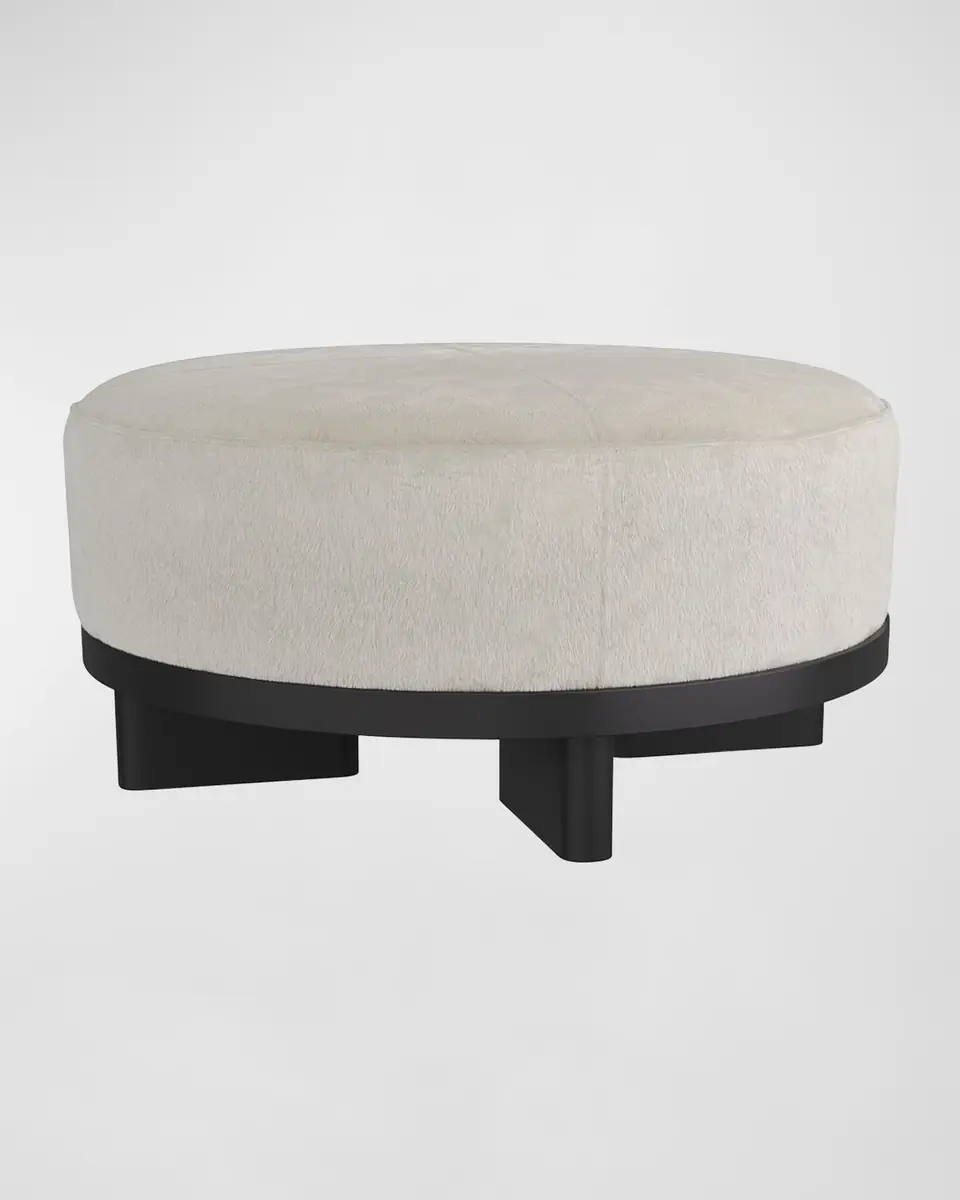 Arteriors Aurora Hair on Hide Ottoman | Thumbnail 2