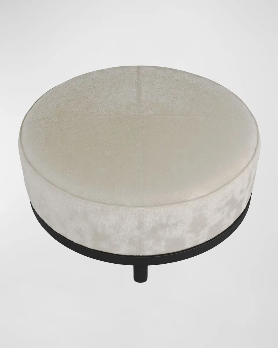 Arteriors Aurora Hair on Hide Ottoman | Thumbnail 4