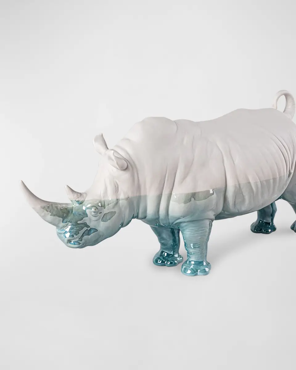 Lladro White Rhino Underwater Sculpture | Thumbnail 2 Lladro White Rhino Underwater Sculpture | Thumbnail 2