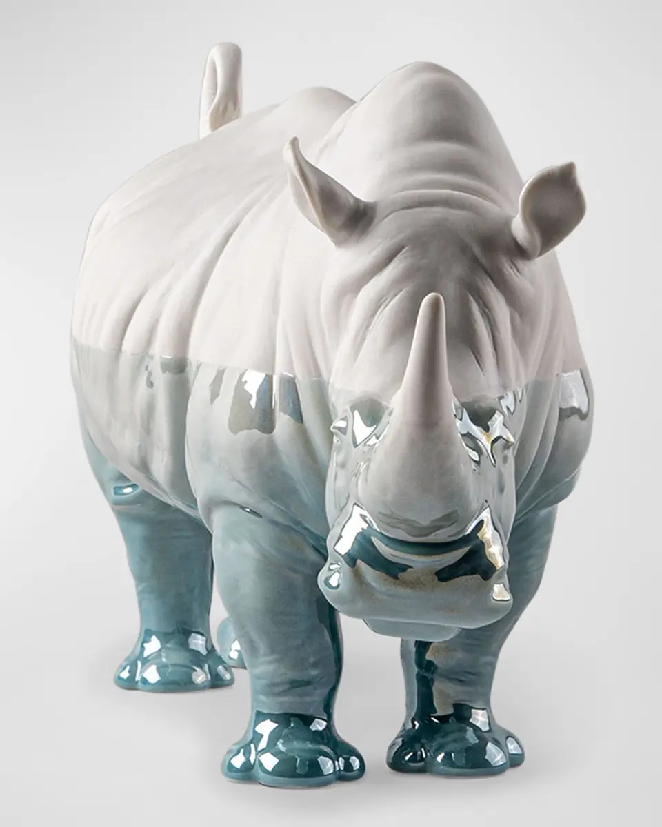 Lladro White Rhino Underwater Sculpture | Thumbnail 4 Lladro White Rhino Underwater Sculpture | Thumbnail 4