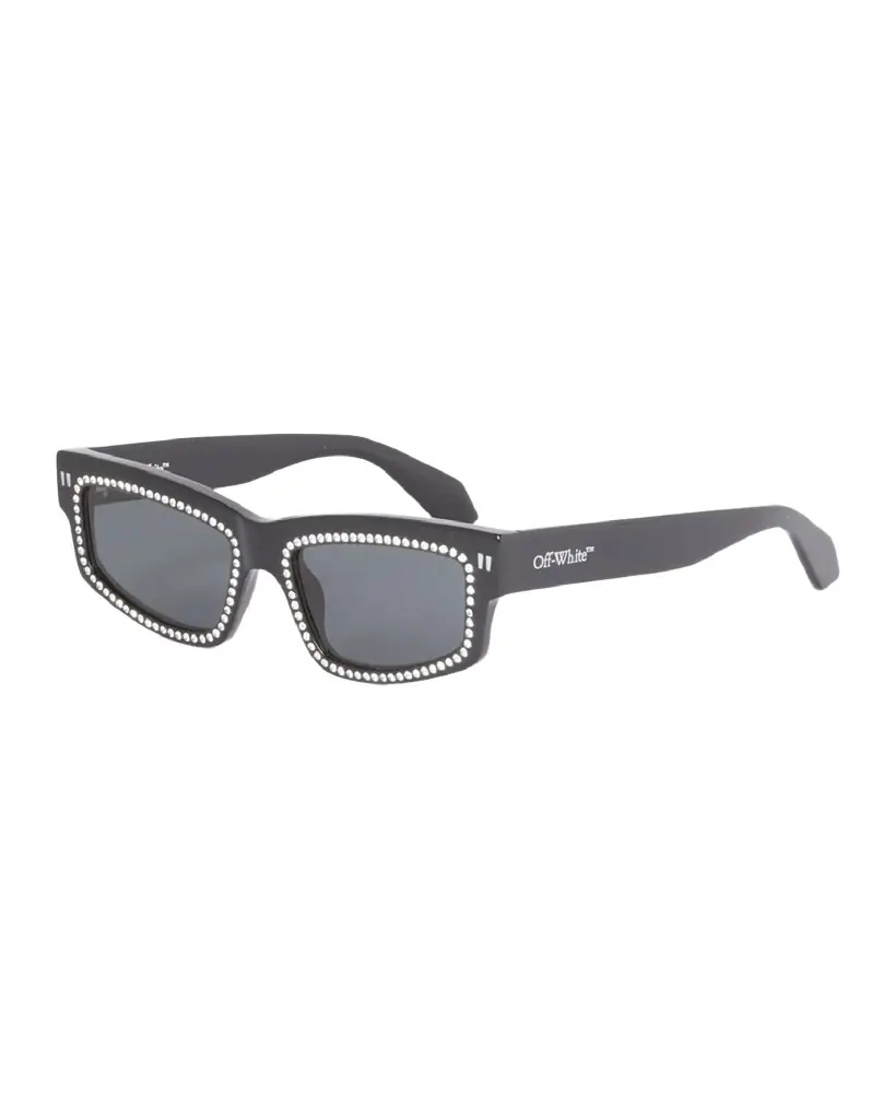 Off-White Men's Miramar Acetate and Crystal Rectangle Sunglasses | Image 1 Off-White Men's Miramar Acetate and Crystal Rectangle Sunglasses | Image 1