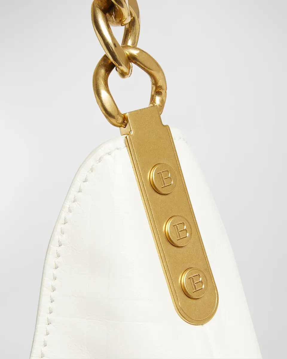 Balmain 1945 Hobo Bag in Monogram Crinkled Leather | Thumbnail 5 Balmain 1945 Hobo Bag in Monogram Crinkled Leather | Thumbnail 5