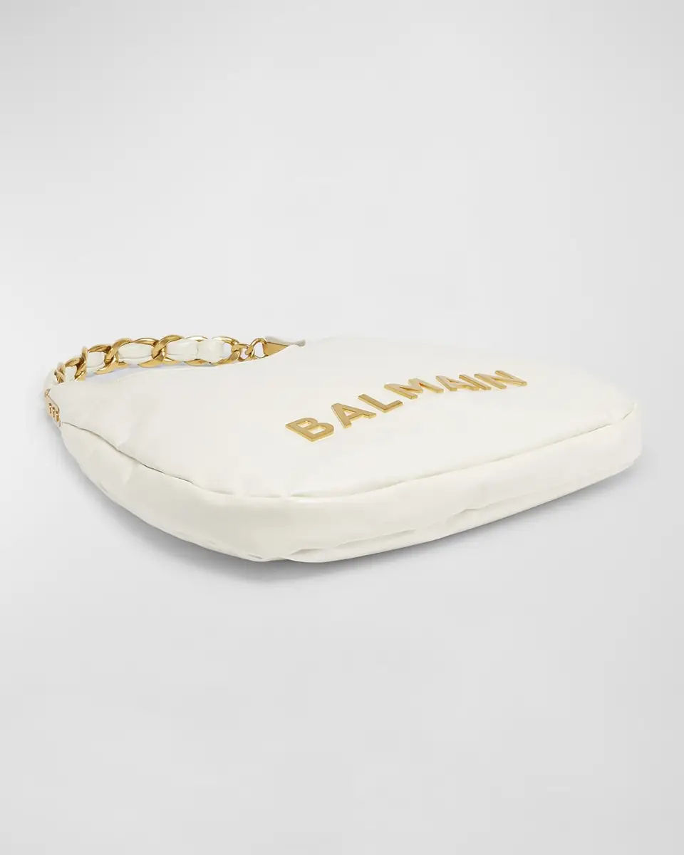 Balmain 1945 Hobo Bag in Monogram Crinkled Leather | Thumbnail 7 Balmain 1945 Hobo Bag in Monogram Crinkled Leather | Thumbnail 7