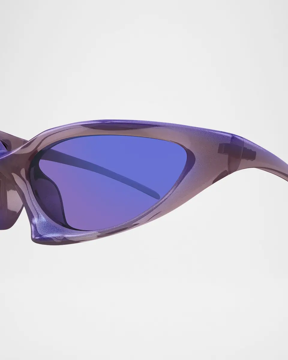 Balenciaga Wrap Logo-Print Plastic Sunglasses | Thumbnail 2