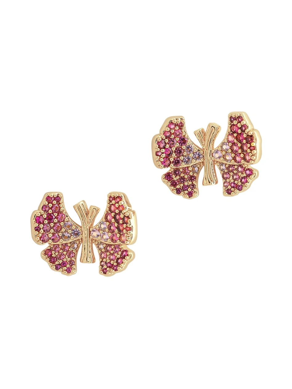 Anabel Aram Jewelry Butterfly Pave Stud Earrings