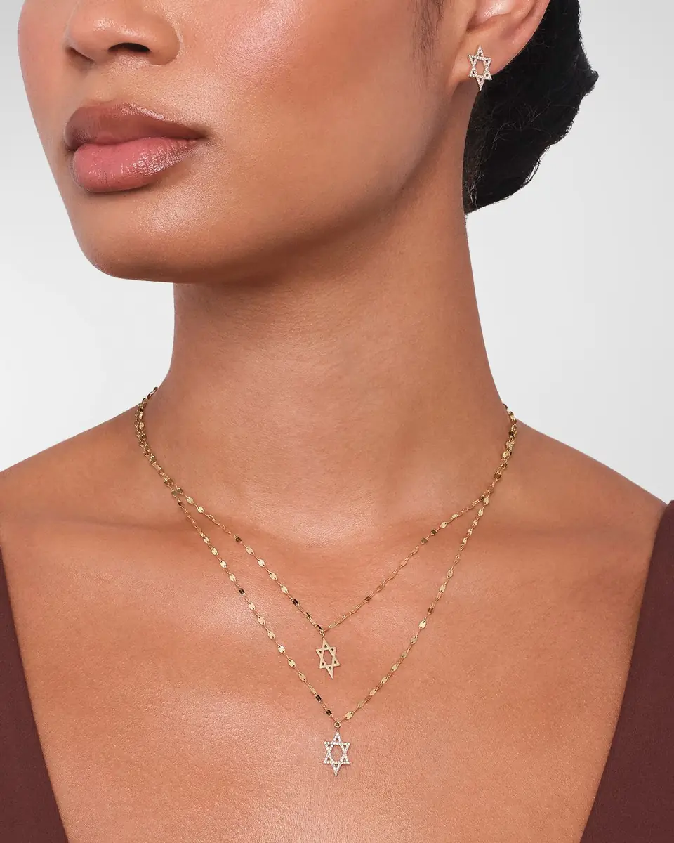 LANA 14K Gold Flawless Star of David Pendant Necklace with Jump Ring, 16-18"L | Thumbnail 2 LANA 14K Gold Flawless Star of David Pendant Necklace with Jump Ring, 16-18"L | Thumbnail 2