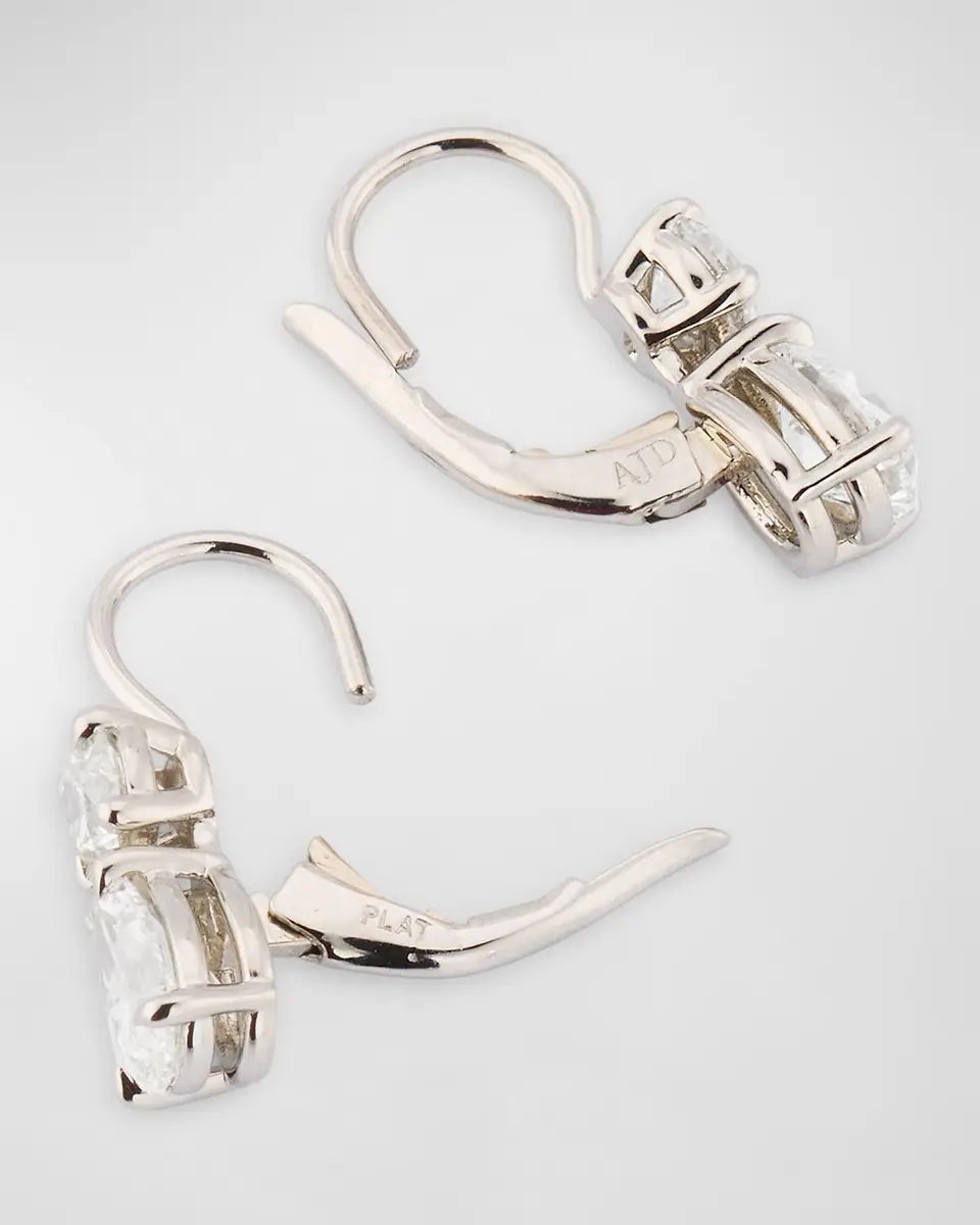 Neiman Marcus Diamonds Platinum Mix-Cut Diamond Earrings, 2.30tcw, 0.7"L | Thumbnail 3 Neiman Marcus Diamonds Platinum Mix-Cut Diamond Earrings, 2.30tcw, 0.7"L | Thumbnail 3